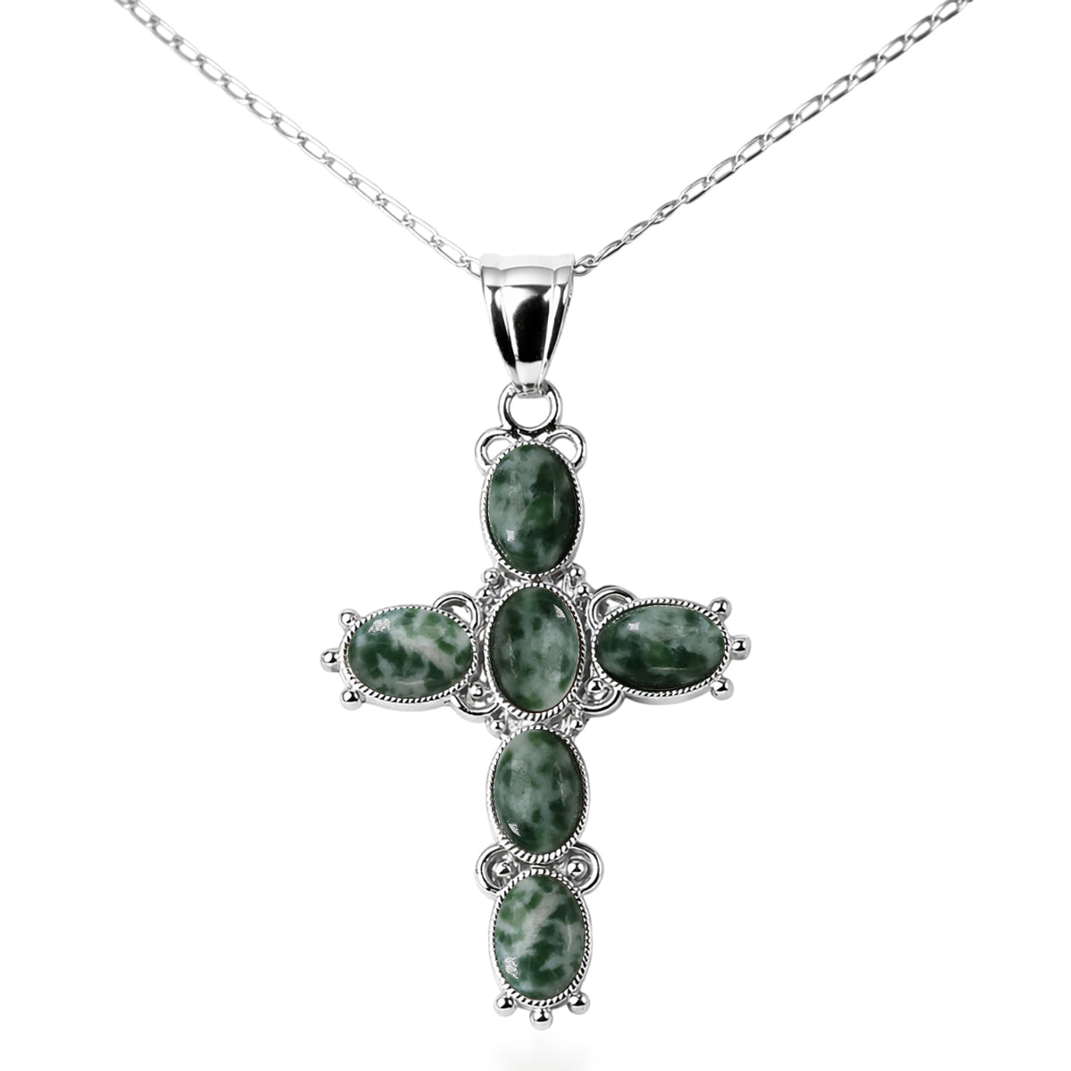 Grünfleck-Achat Anhänger ca. 15.00 ct