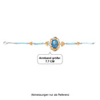 EVER TRUE AAA Blauer Mojave Türkis, Apatit Armband ca. 19 cm Nickelfreies Messing Zweifarbige Beschichtung ca. 17.30 ct