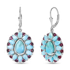 D'Joy Larimar Ohrringe 925 Silber Rhodiniert ca. 28,56 ct.