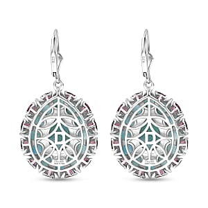 D'Joy Larimar Ohrringe 925 Silber Rhodiniert ca. 28.56 ct