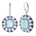 D'Joy Larimar Ohrringe 925 Silber Rhodiniert ca. 30,60 ct.