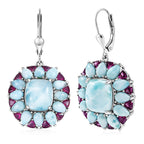 D'Joy Larimar Ohrringe 925 Silber Rhodiniert ca. 30,60 ct.