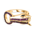 GP - Schwarzer Spinell, Natürlicher Rhodolith Granat Ring 925 Silber 750 Gelbgold Vermeil (Größe 17.00) ca. 0,72 ct