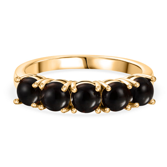 EVER TRUE AA Natürlicher Schwarzer Obsidian Ring Nickelfreies Messing (Größe 20.00) ca. 1.25 ct