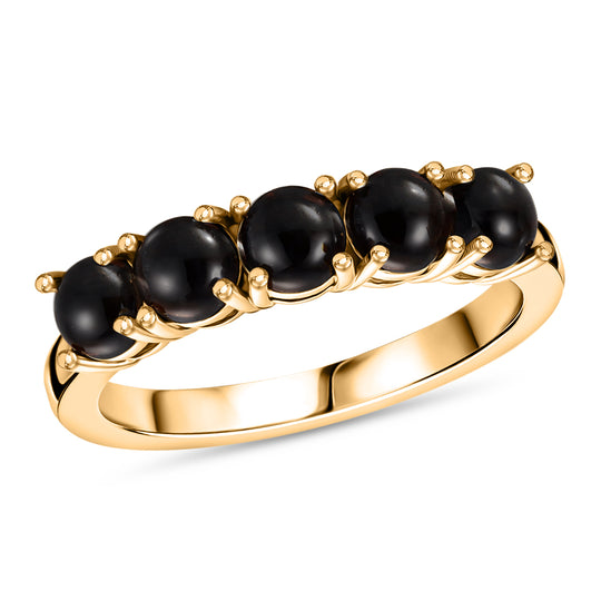 EVER TRUE AA Natürlicher Schwarzer Obsidian Ring Nickelfreies Messing (Größe 20.00) ca. 1.25 ct