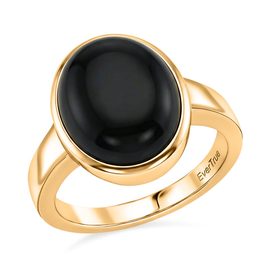 EVER TRUE AA Natürlich Schwarzer Obsidian Ring Nickelfreies Messing (Größe 17.00) ca. 6.04 ct