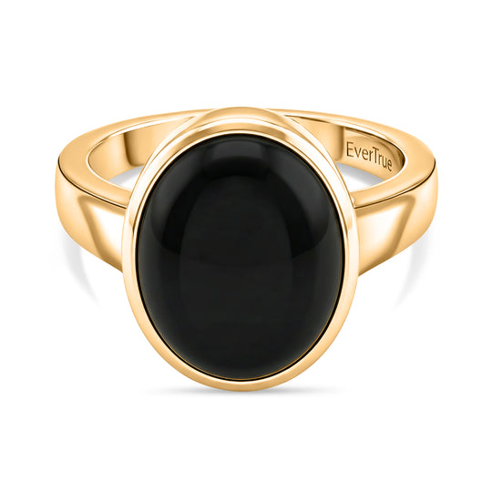EVER TRUE AA Natürlich Schwarzer Obsidian Ring Nickelfreies Messing (Größe 17.00) ca. 6.04 ct