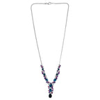 D'Joy London Blau Topas Halskette ca. 45 cm 925 Silber rhodiniert ca. 14,68 ct.
