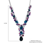 D'Joy London Blau Topas Halskette ca. 45 cm 925 Silber rhodiniert ca. 14,68 ct.