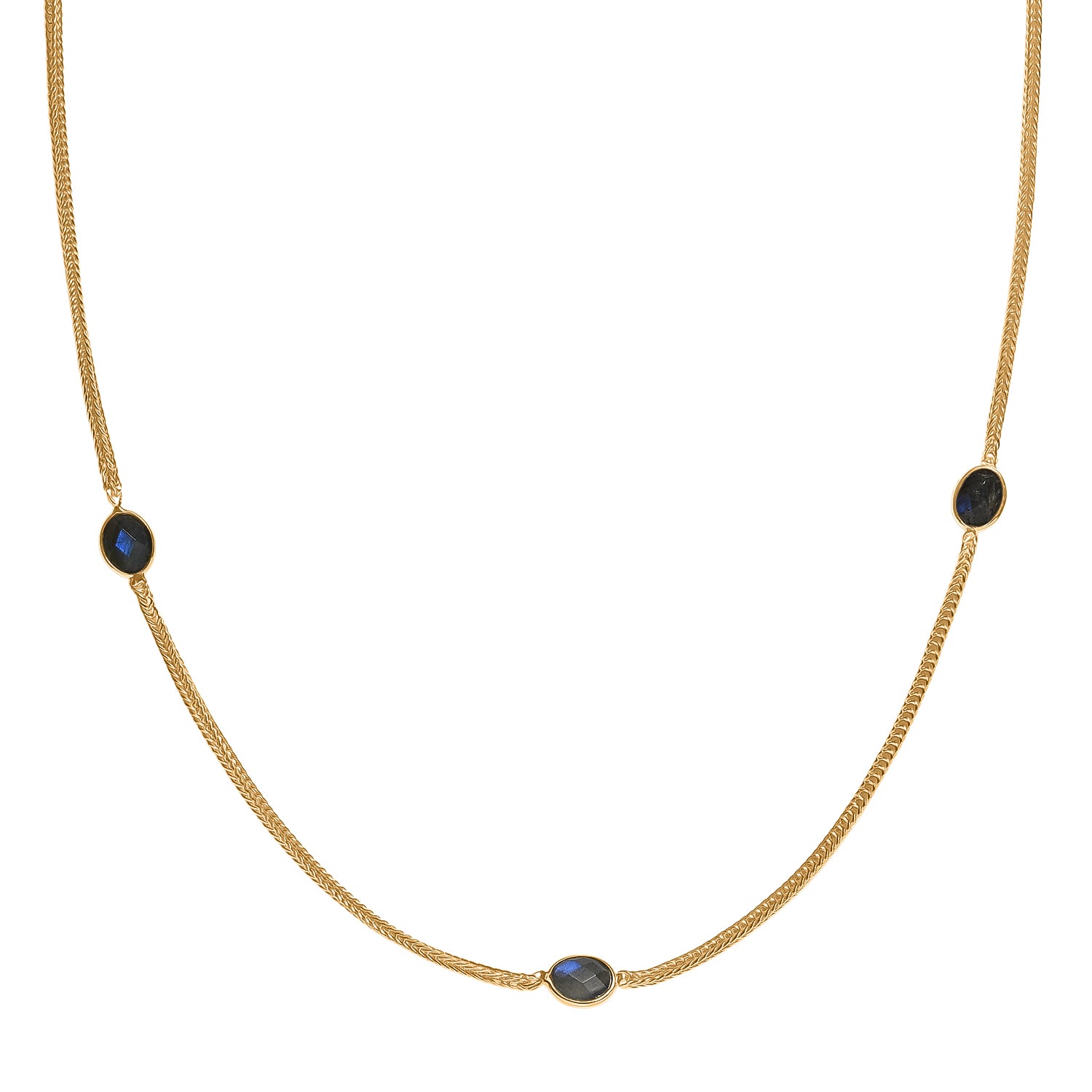 EVER TRUE Labradorit Halskette ca. 75 cm Nickelfreies Messing ca. 11.70 ct