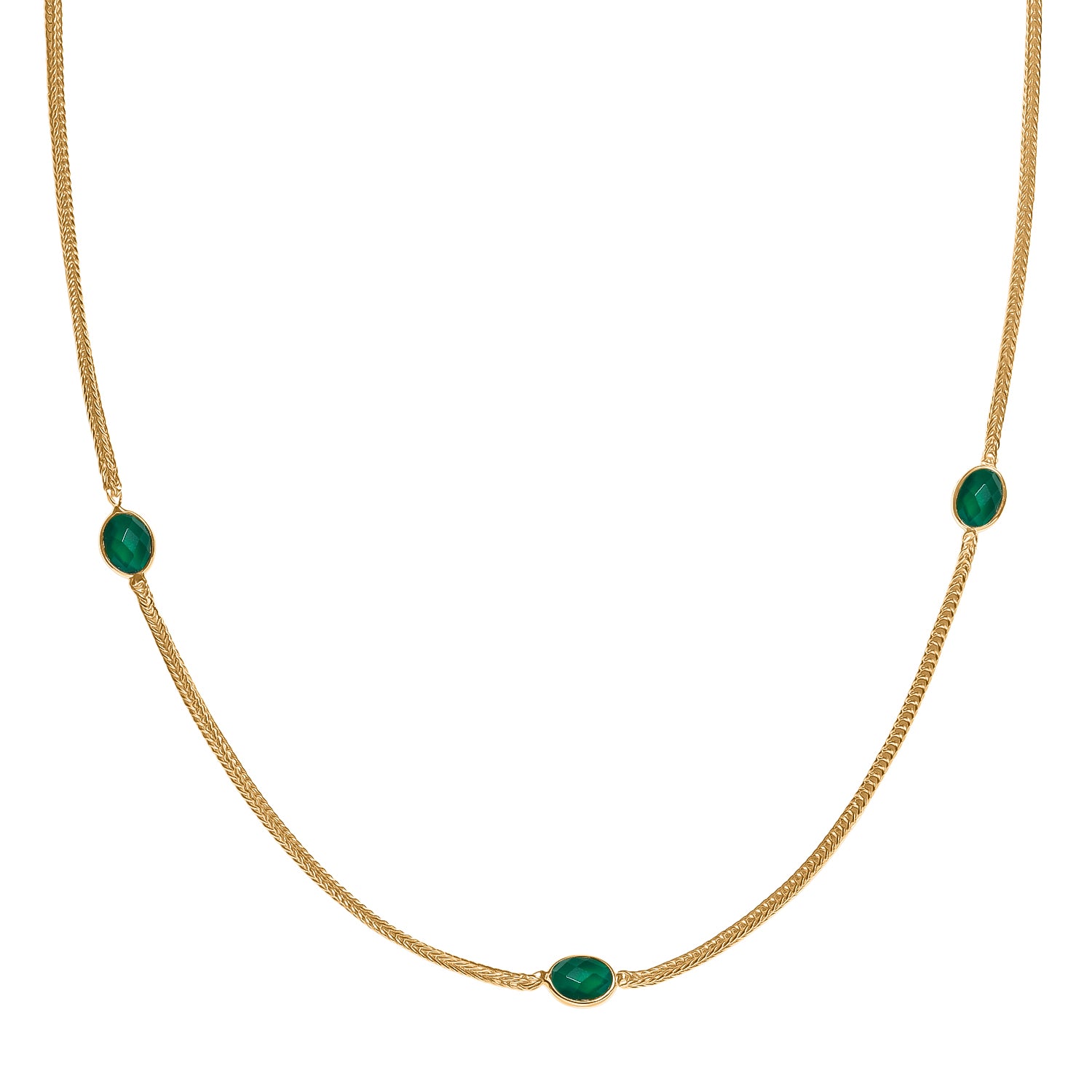 EVER TRUE Verde Onyx Halskette ca. 75 cm Nickelfreies Messing ca. 9.40 ct