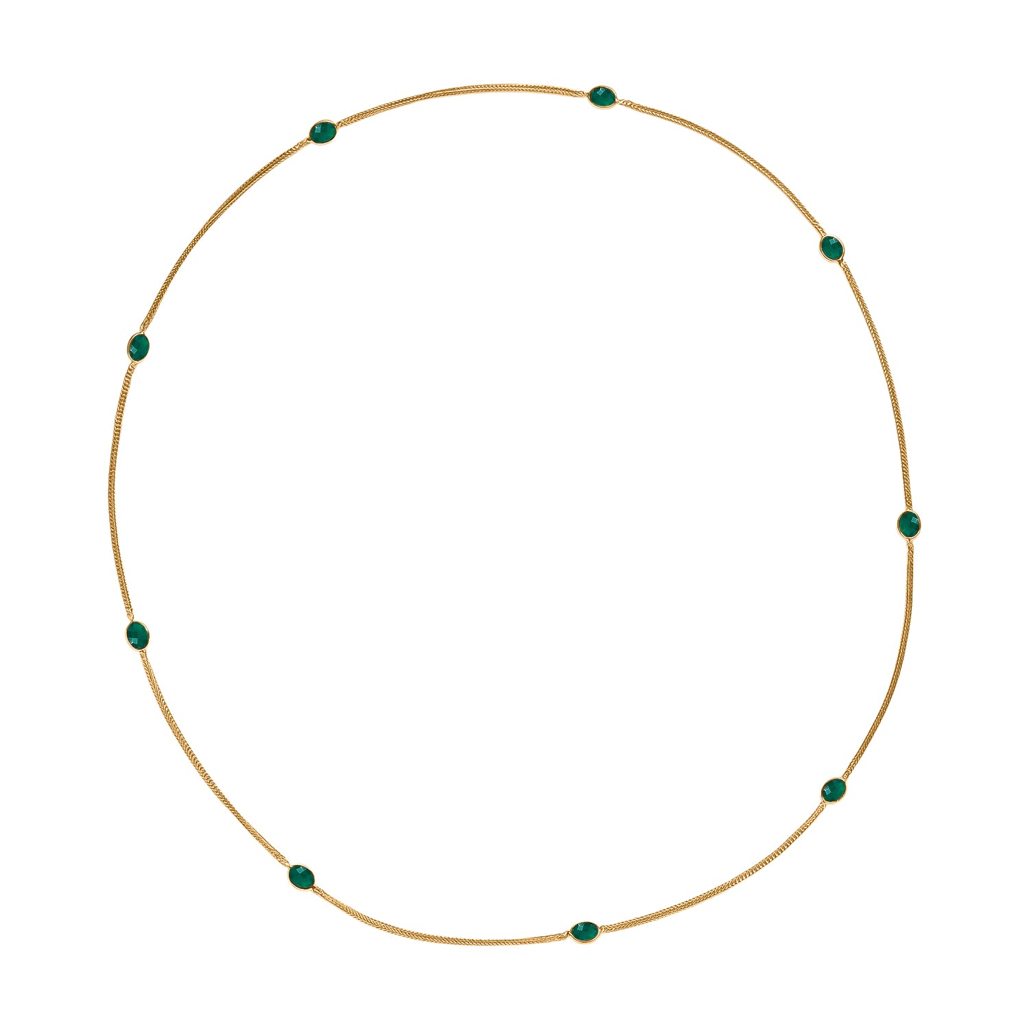 EVER TRUE Verde Onyx Halskette ca. 75 cm Nickelfreies Messing ca. 9.40 ct