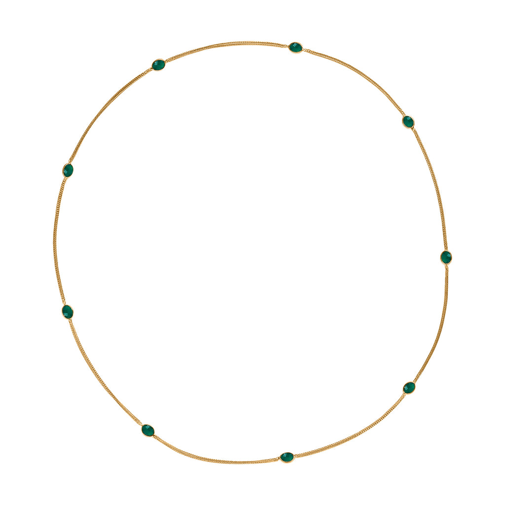 EVER TRUE Verde Onyx Halskette ca. 75 cm Nickelfreies Messing ca. 9.40 ct