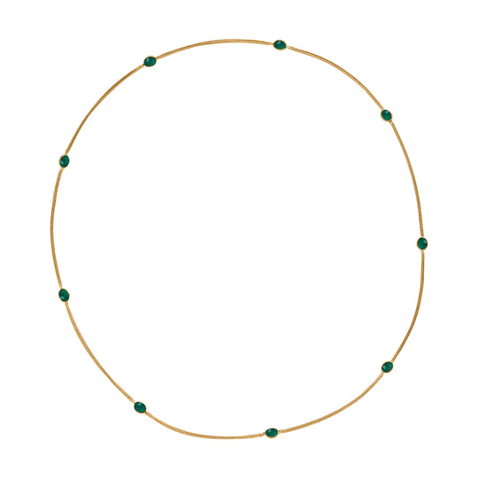 EVER TRUE Verde Onyx Halskette ca. 75 cm Nickelfreies Messing ca. 9.40 ct