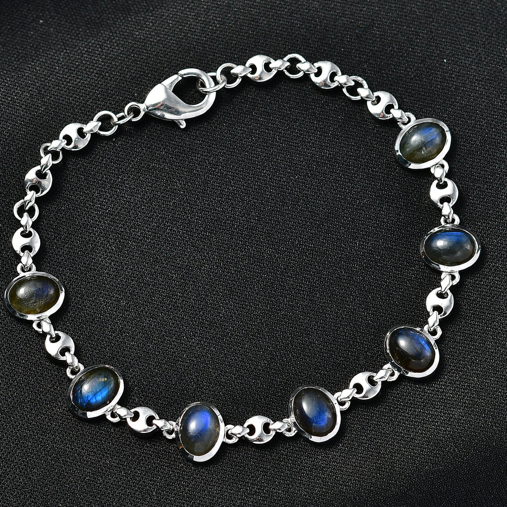 EVER TRUE AAA Labradorit Armband ca. 19 cm Nickelfreies Messing ca. 10.81 ct