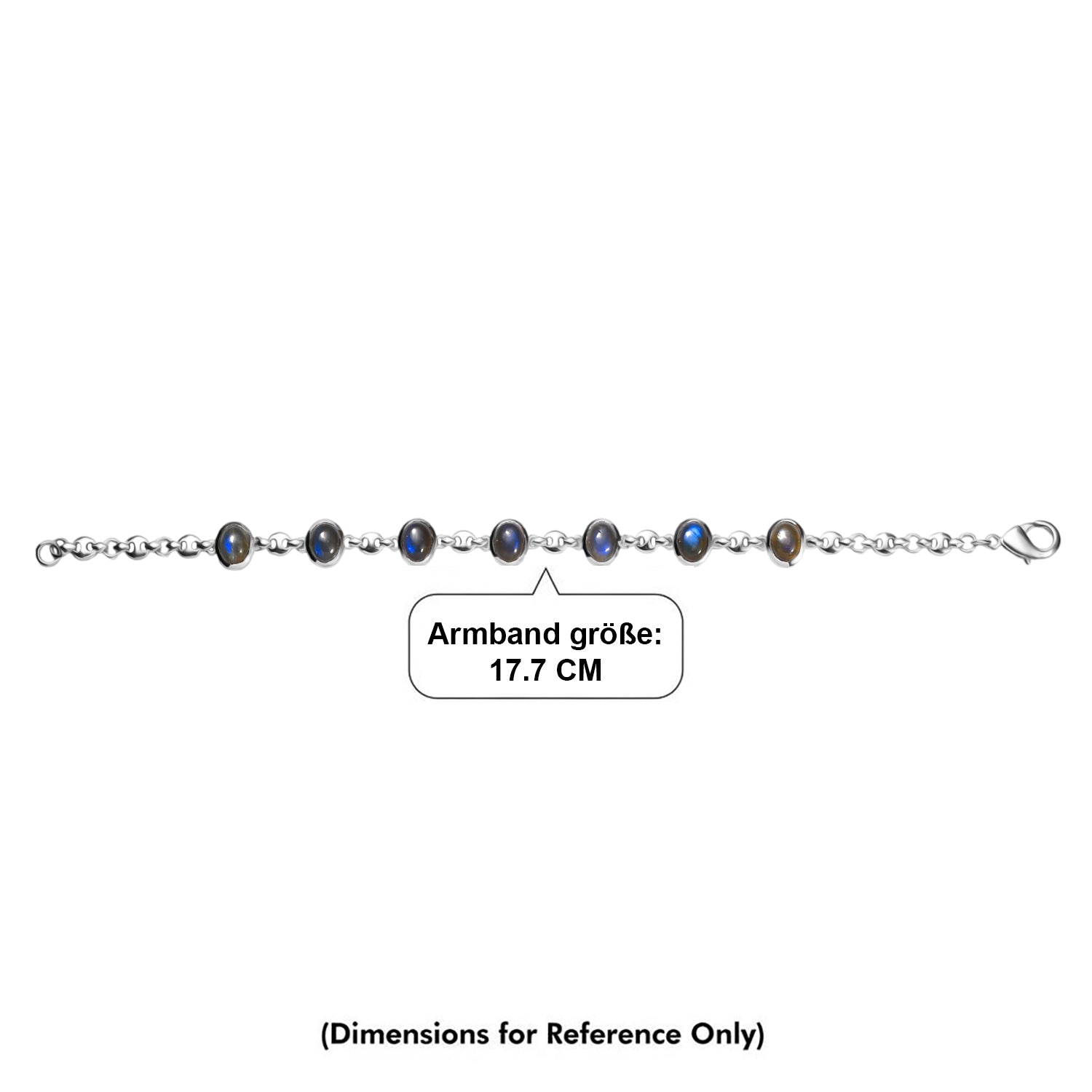 EVER TRUE AAA Labradorit Armband ca. 19 cm Nickelfreies Messing ca. 10.81 ct
