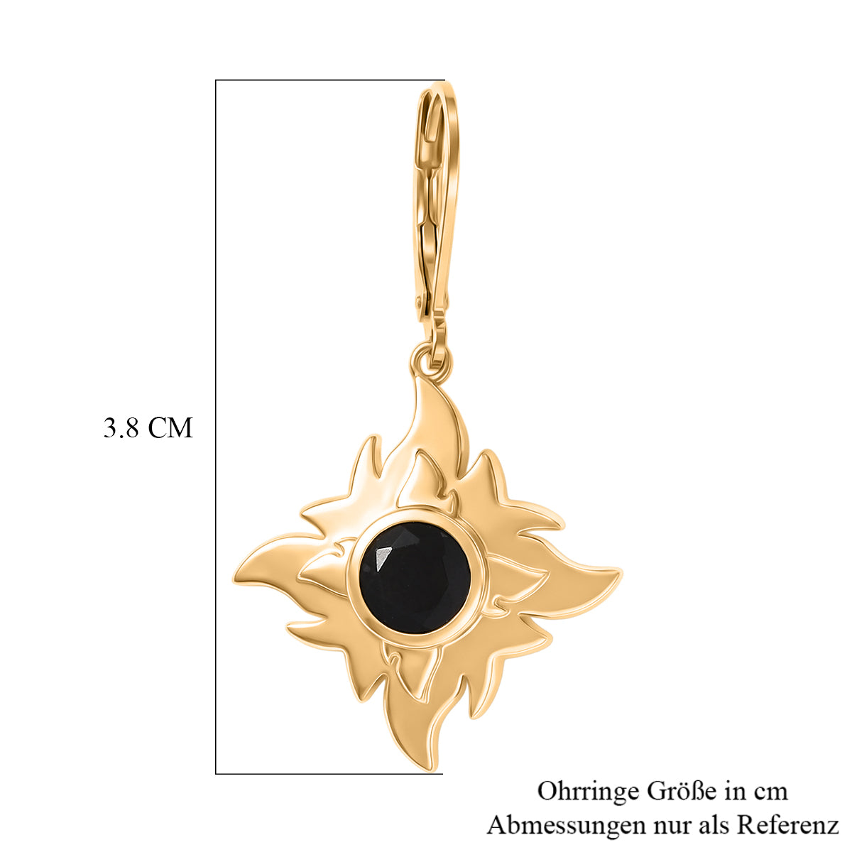 EVER TRUE AA Natürlich Schwarzer Obsidian Ohrringe Nickelfreies Messing ca. 1.47 ct