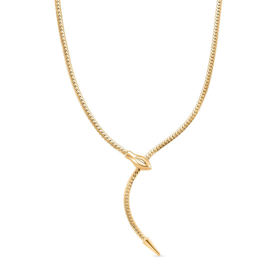 Verstellbares Schlangenketten Y-Collier, flexibel (ca. 60 cm -  69 cm), Goldfarben