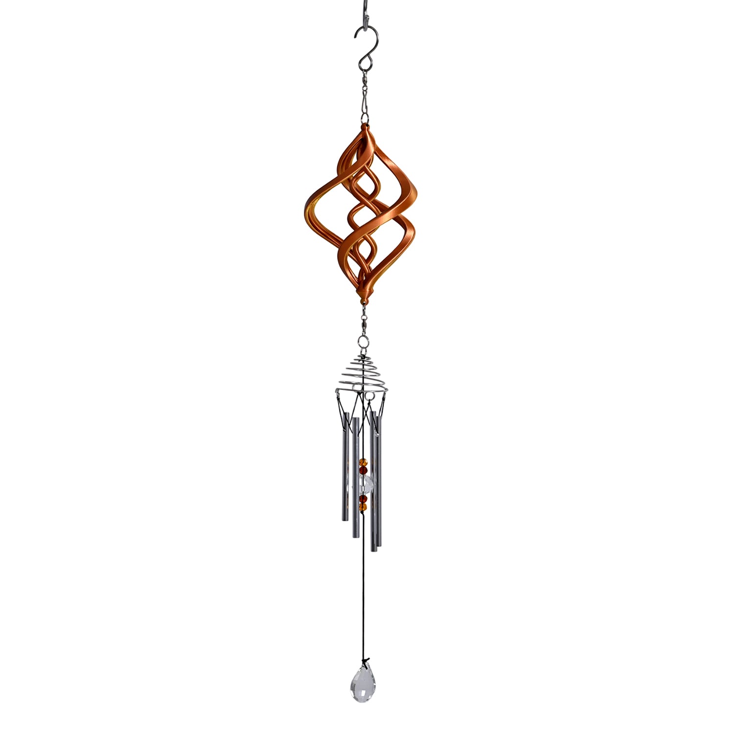 3D Windspiel, Aluminium, 10.3 x 10.3 x 61 cm, Mehrfarbig