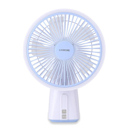 LIVMORE Akku Ventilator, oszillierend, 7 Zoll, Weiß