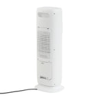 2200 Keramikheizlüfter mit Luftbefeuchter, flügelloser Ventilator, 120 Grad Oszillation, 3 Windstufen, 2 Heizstufen, UV Sterilisation, LED Licht, Fernbedienung, Weiß