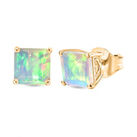 D'Joy AAA Natürlicher, äthiopischer Welo Opal Ohrringe 925 Silber 750 Gelbgold Vermeil ca. 2.91 ct