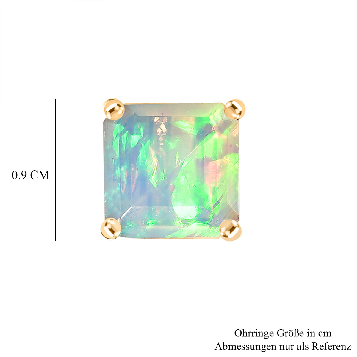 D'Joy AAA Natürlicher, äthiopischer Welo Opal Ohrringe 925 Silber 750 Gelbgold Vermeil ca. 2.91 ct