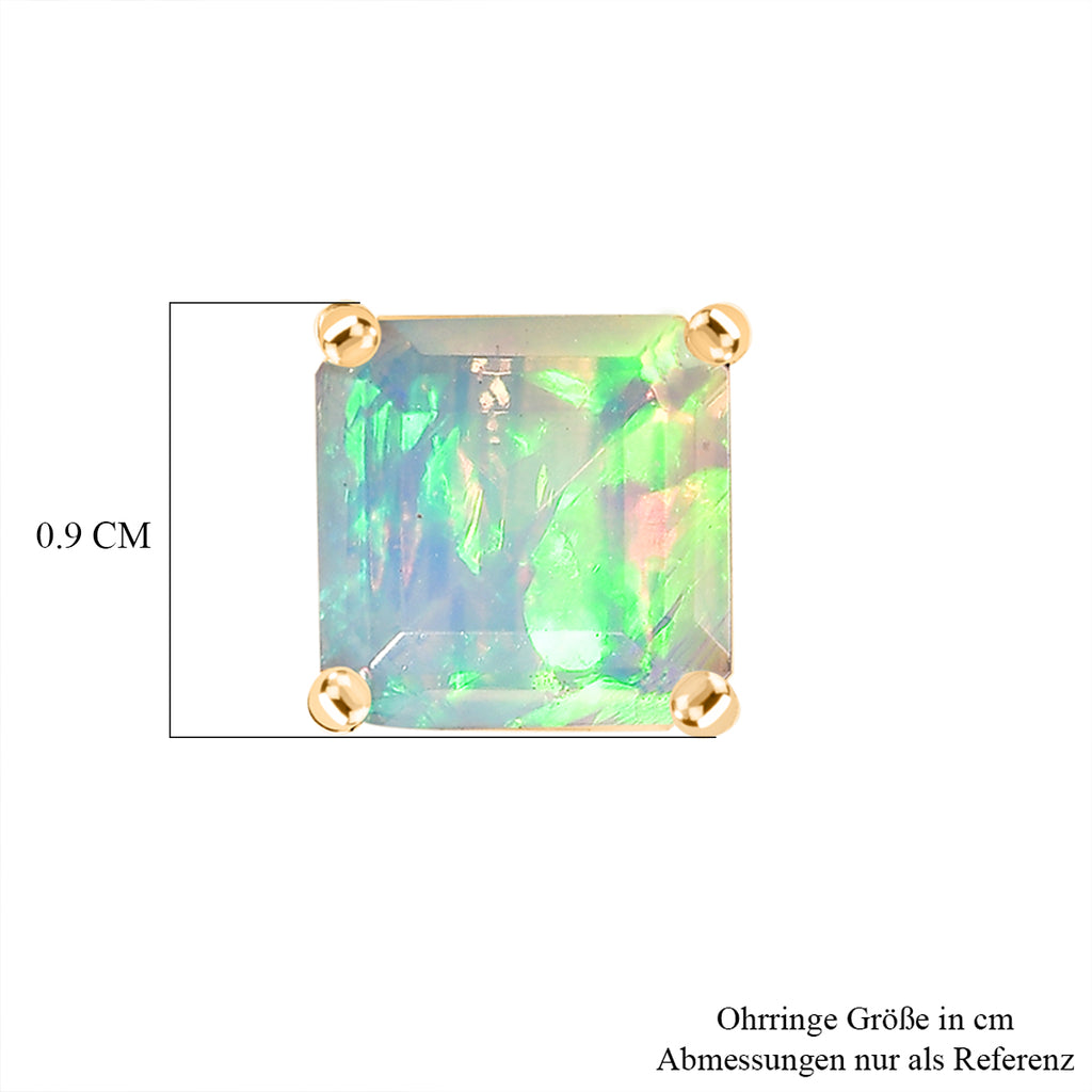 D'Joy AAA Natürlicher, äthiopischer Welo Opal Ohrringe 925 Silber 750 Gelbgold Vermeil ca. 2.91 ct