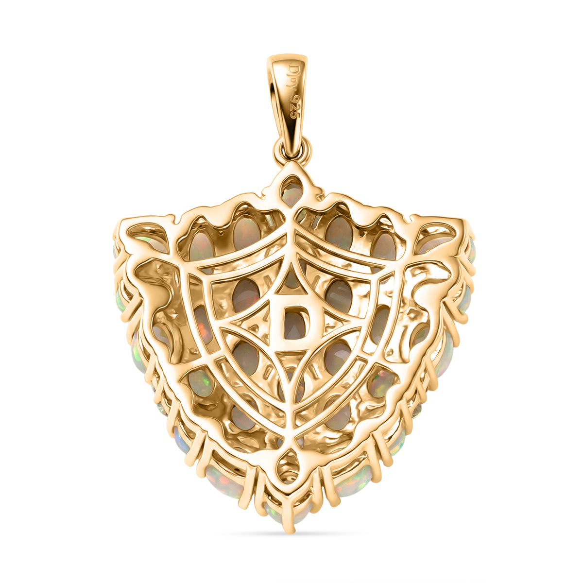 D'Joy AA Natürlicher, äthiopischer Welo Opal Anhänger 925 Silber 750 Gelbgold Vermeil ca. 3,40 ct.