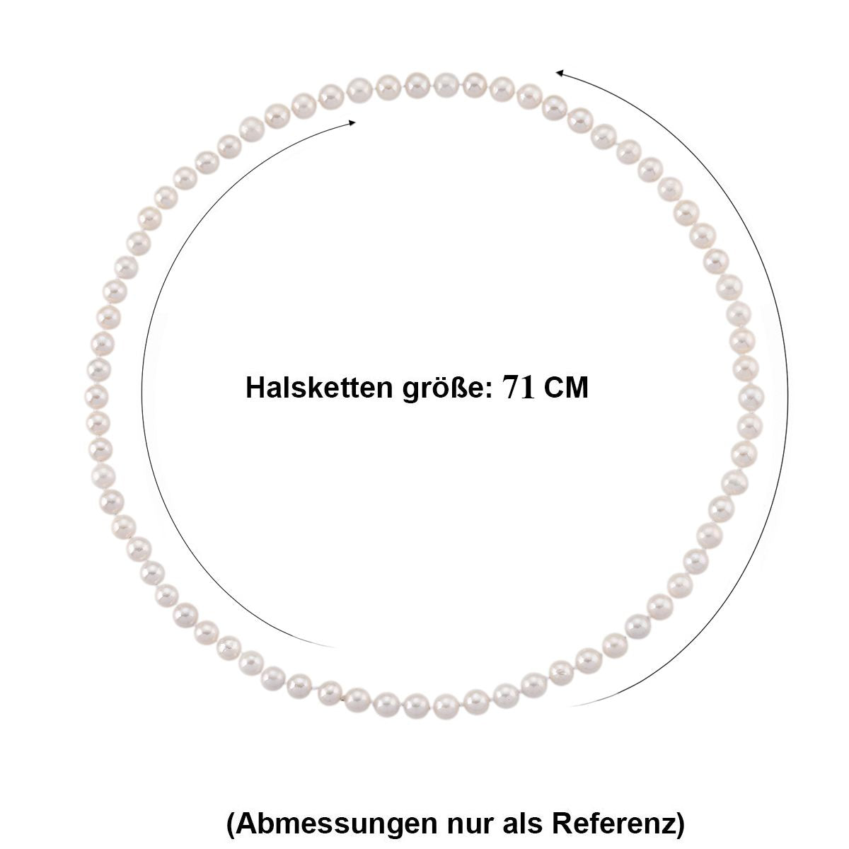 Weiße Edison Perle (9-10 mm) Halskette 70 cm