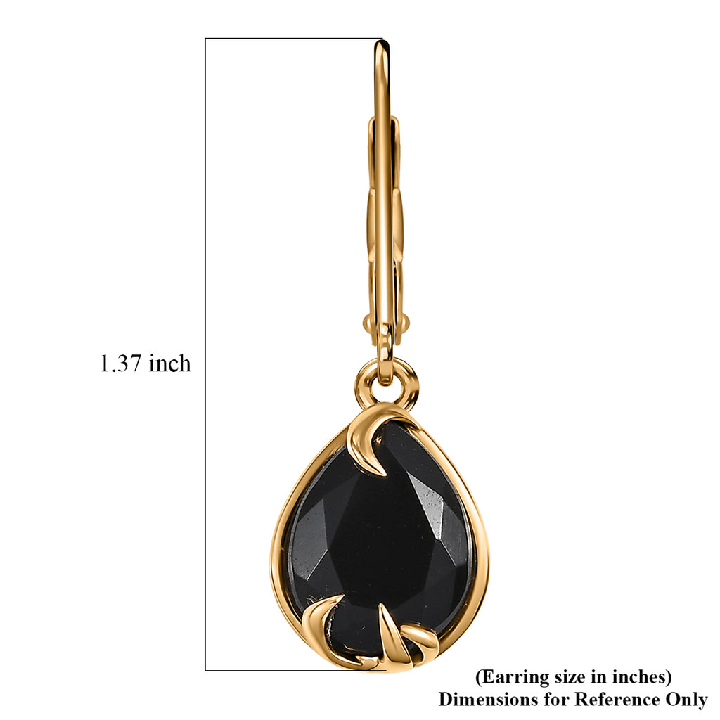 EVER TRUE AA Natürlich Schwarzer Obsidian Ohrringe Nickelfreies Messing ca. 3.66 ct
