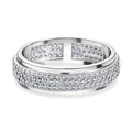 LUXURIANT SGL zertifizierter SI-GH Labor Diamant Spinning Ring, 925 Silber rhodiniert - 1 ct.