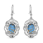 EVER TRUE AA Blauer Mojave Türkis Ohrringe Nickelfreies Messing ca. 10.40 ct