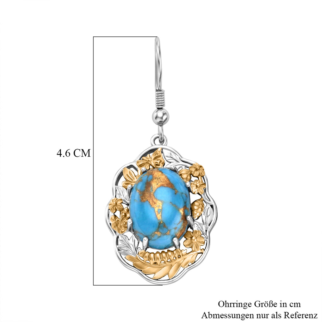 EVER TRUE AA Blauer Mojave Türkis Ohrringe Nickelfreies Messing ca. 10.40 ct