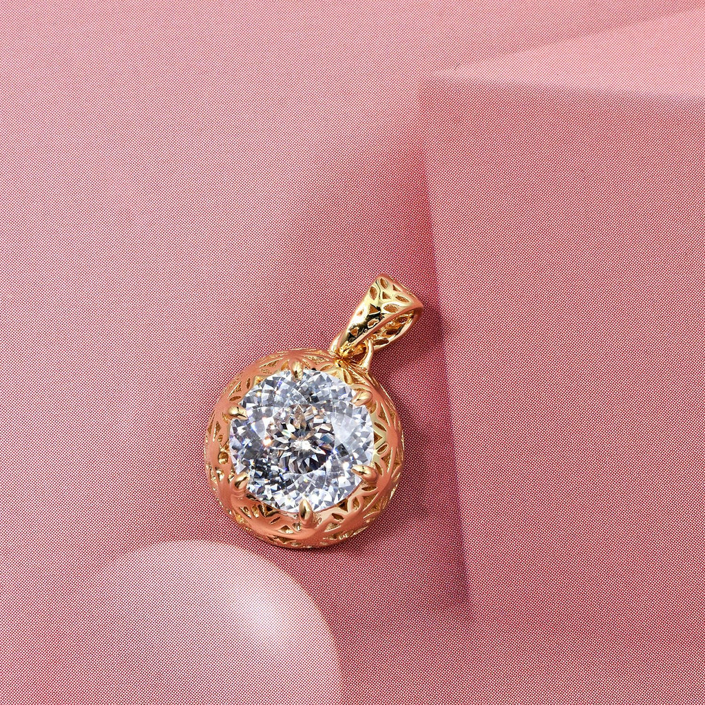 D'Joy Moissanit Anhänger 925 Silber 750 Gelbgold Vermeil ca. 2.23 ct