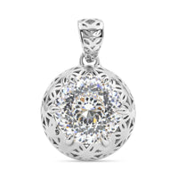 D'Joy Moissanit Anhänger 925 Silber rhodiniert ca. 2.23 ct