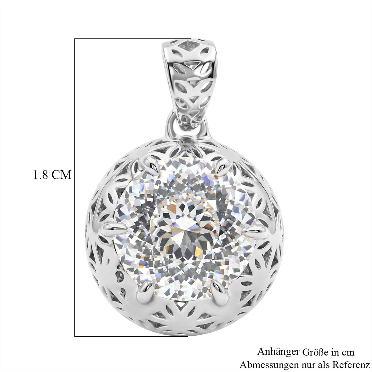 D'Joy Moissanit Anhänger 925 Silber rhodiniert ca. 2.23 ct