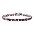 D'Joy AA Natürlicher Rhodolith Granat Armband ca. 19 cm 925 Silber rhodiniert ca. 24,50 ct.