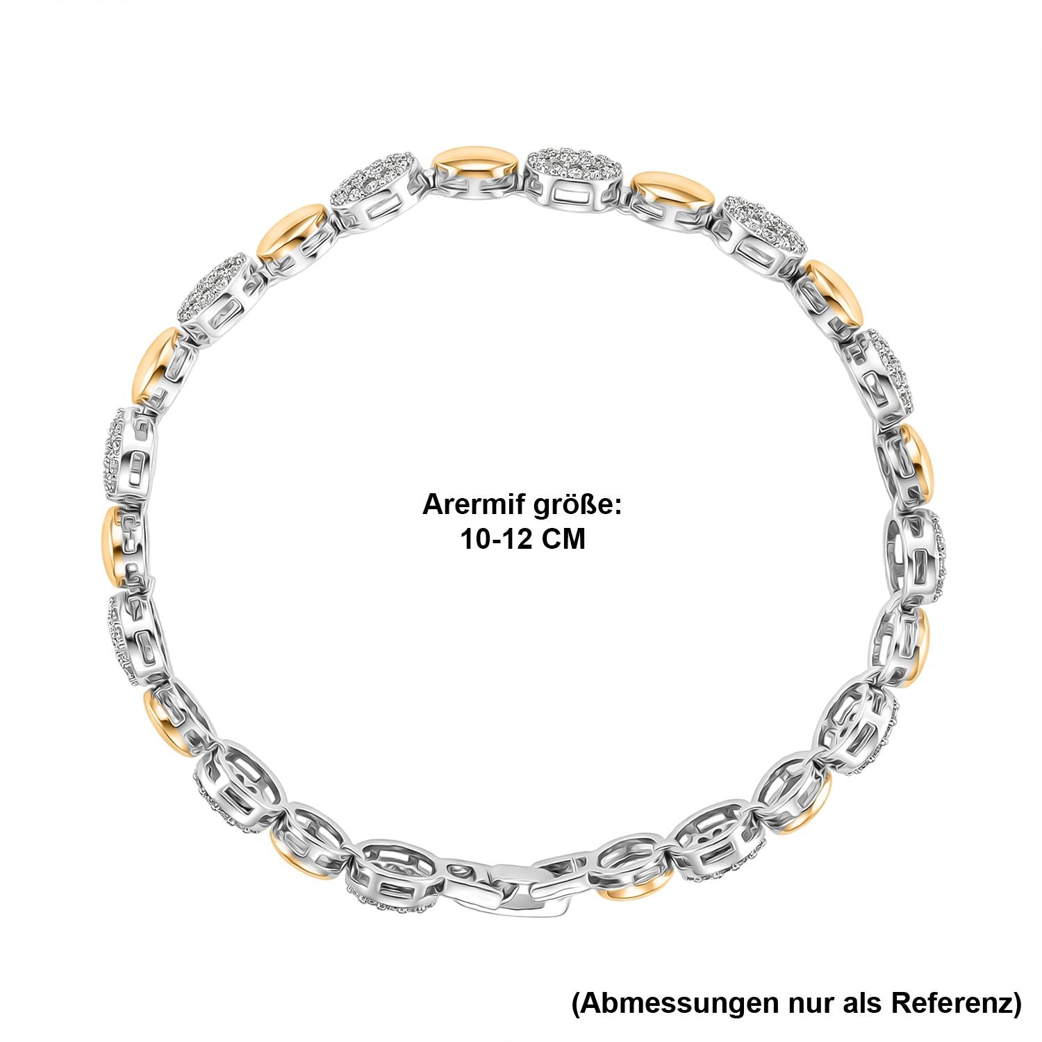Weißer Zirkonia Armband ca. 20 cm Nickelfreies Messing