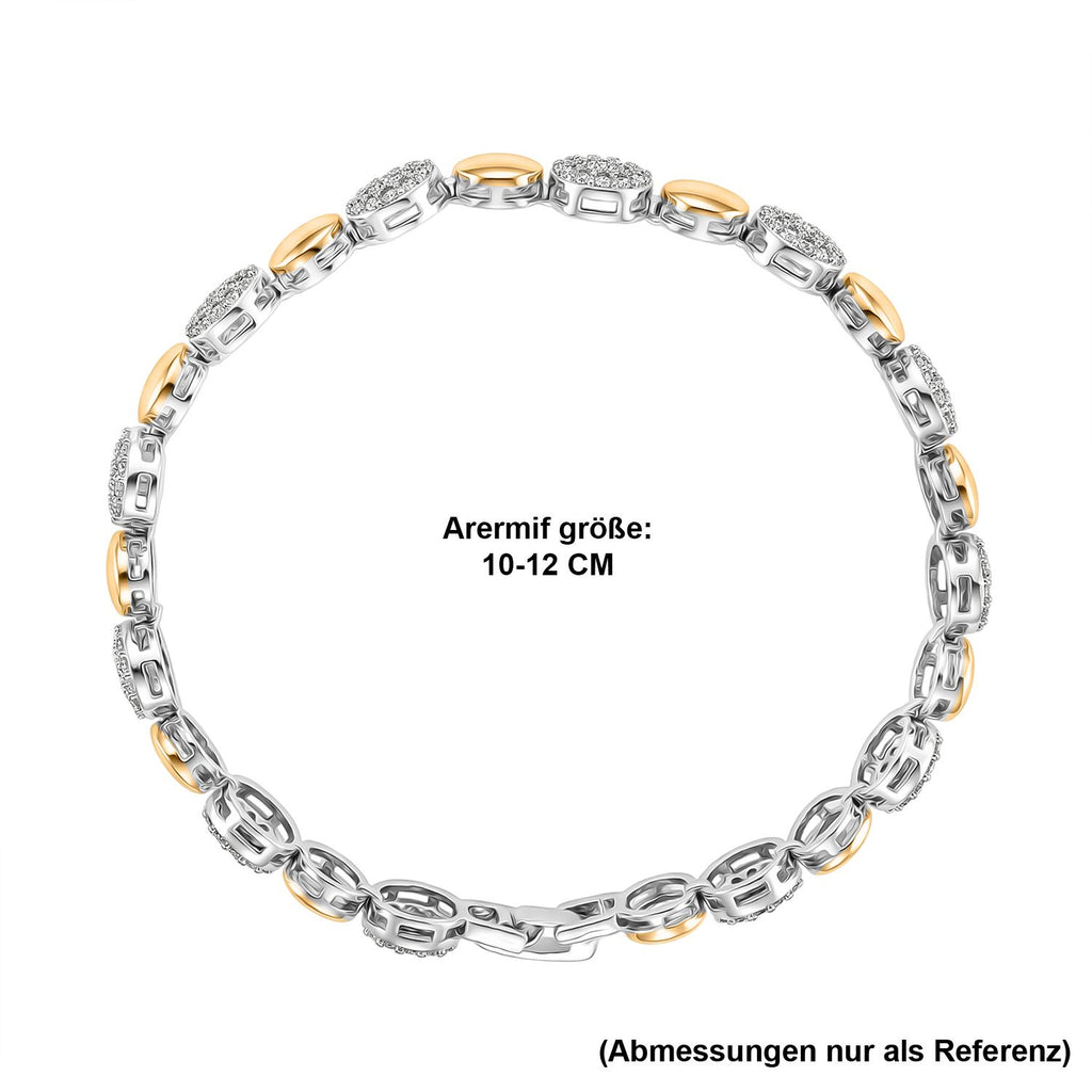 Weißer Zirkonia Armband ca. 20 cm Nickelfreies Messing
