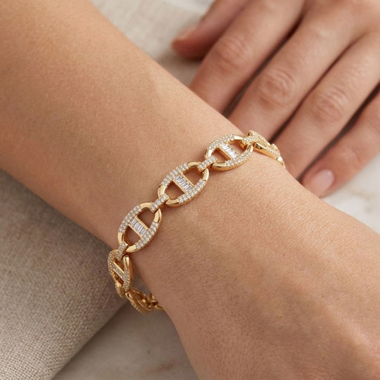 Weißer Zirkonia Armband ca. 20 cm Nickelfreies Messing 7.00 ct