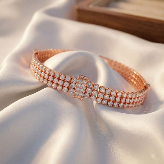 Weißer Zirkonia Armband ca. 19 cm Nickelfreies Messing 10.00 ct