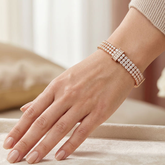 Weißer Zirkonia Armband ca. 19 cm Nickelfreies Messing 10.00 ct