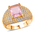 Rosa Zirkonia, Weißer Zirkonia Ring Nickelfreies Messing gelb vergoldet (Größe 16.50)