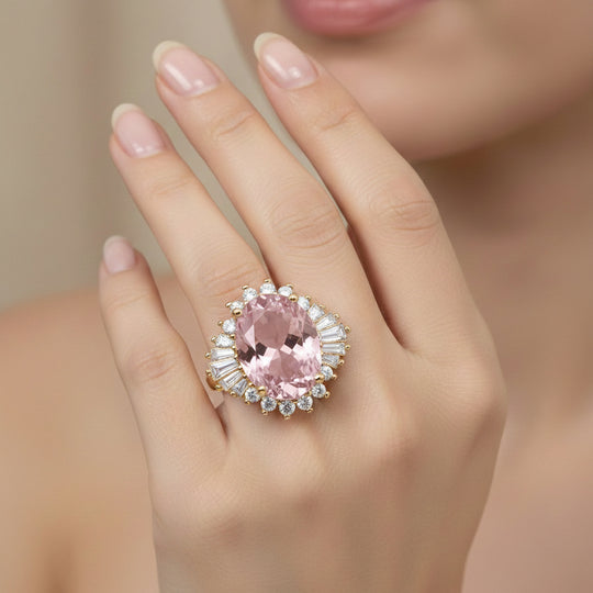 Rosa Zirkonia, Weißer Zirkonia Ring Nickelfreies Messing (Größe 18.75)