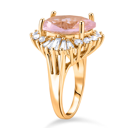 Rosa Zirkonia, Weißer Zirkonia Ring Nickelfreies Messing (Größe 18.75)