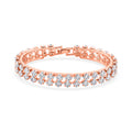 Designer inspiriert - Weißer Zirkonia Armband ca. 19 cm Nickelfreies Messing, rosévergoldet