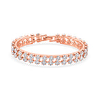 Designer inspiriert - Weißer Zirkonia Armband ca. 19 cm Nickelfreies Messing, rosévergoldet