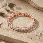 Designer inspiriert - Weißer Zirkonia Armband ca. 19 cm Nickelfreies Messing, rosévergoldet