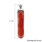 D'Joy Burmesischer Rote Jadeit Jade Ohrringe 925 Silber Rhodiniert ca. 20.00 ct